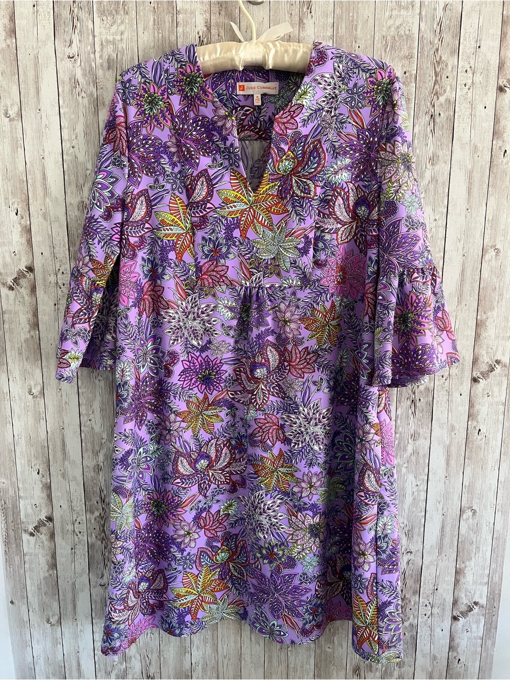 Jude Connally Kerry Jude Cloth Lavender Floral Dress Paisley Boho Size M